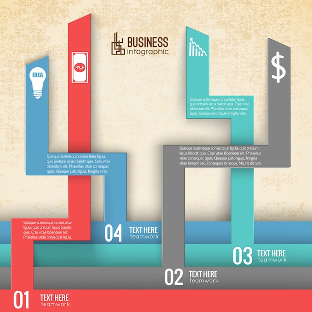 Infographie Commerciale Avec Onglets Numérotés Verticaux