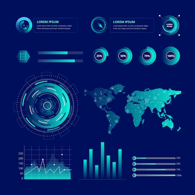 Infographie De Conception Futuriste Avec Statistiques