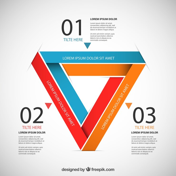 Vecteur gratuit infographie dans la conception triangulaire
