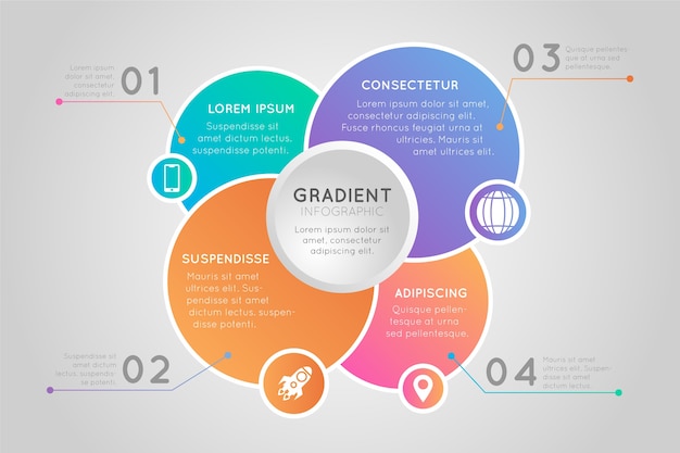 Vecteur gratuit infographie dégradé coloré