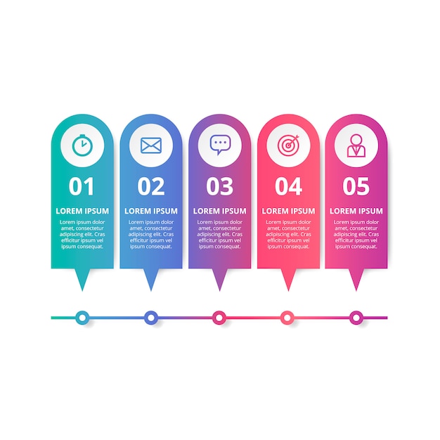 Infographie En Dégradé Avec étapes