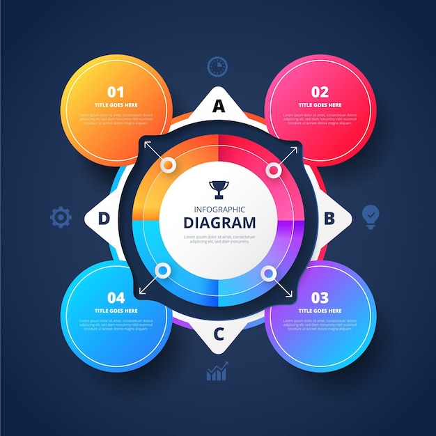 Vecteur gratuit infographie de diagramme circulaire dégradé