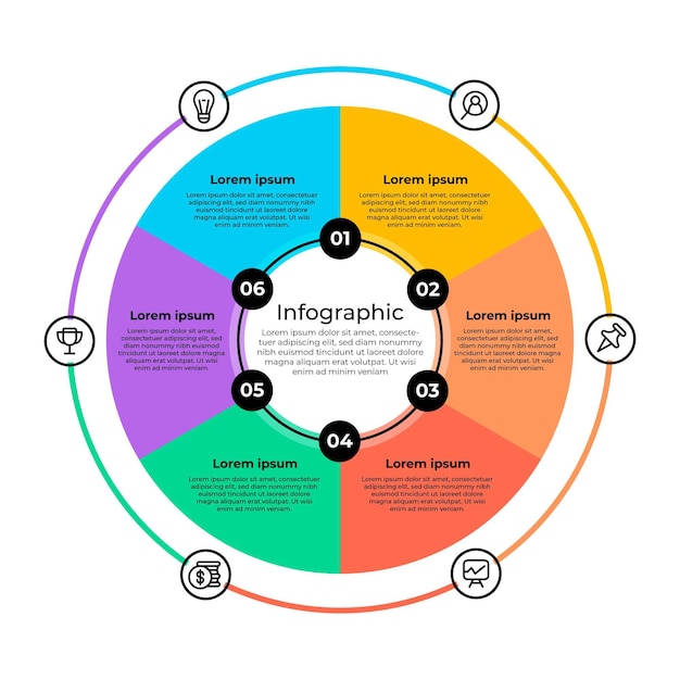 Vecteur gratuit infographie de diagramme circulaire plat