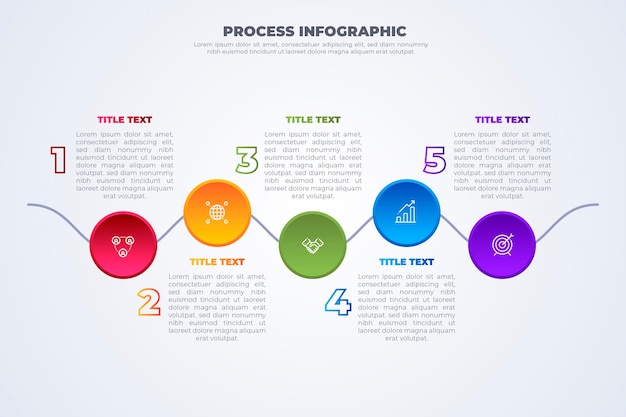 Vecteur gratuit infographie du processus de dégradé