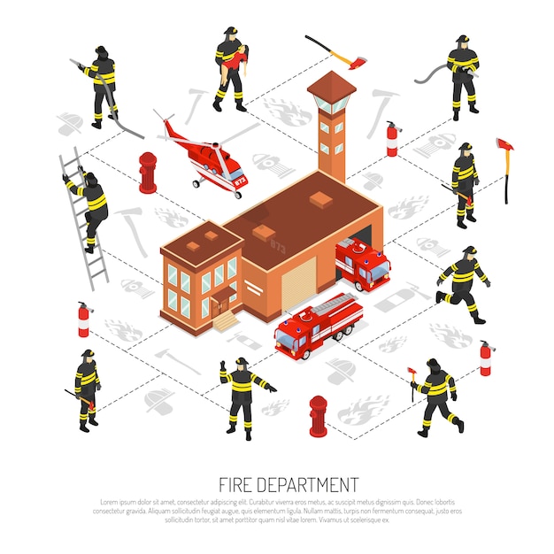 Vecteur gratuit infographie du service d'incendie