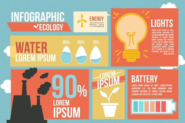 Infographie De L'écologie Colorée Rétro