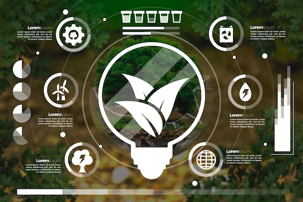 Vecteur gratuit infographie de l'écologie avec photo