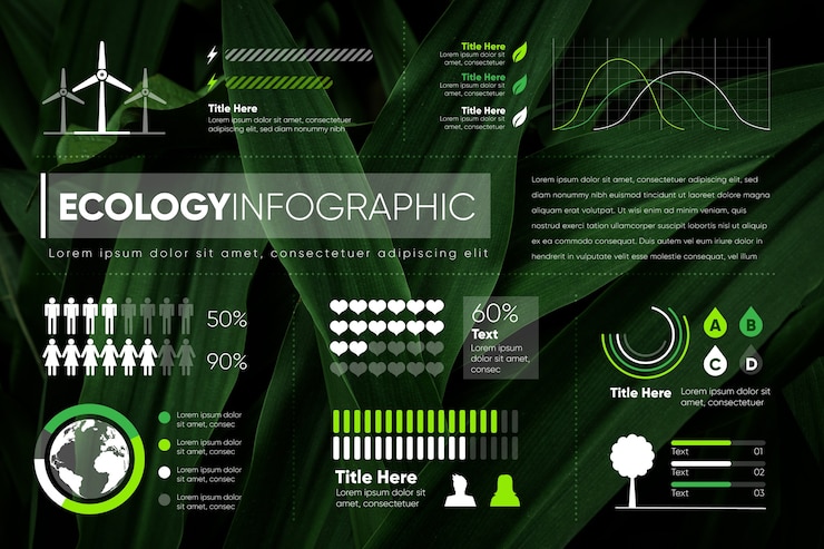 Vecteur gratuit infographie de l'écologie avec photo