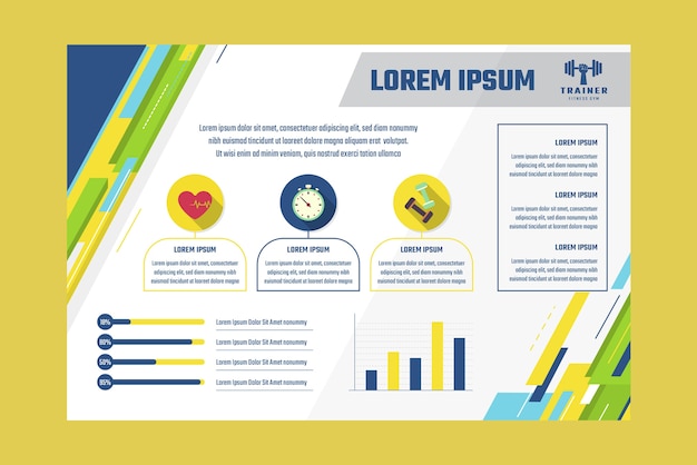 Infographie de l'entraîneur personnel design plat