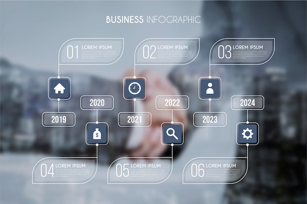 Vecteur gratuit infographie de l'entreprise avec image