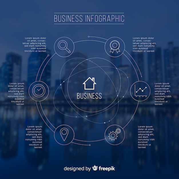 Infographie de l&#39;entreprise moderne avec photo