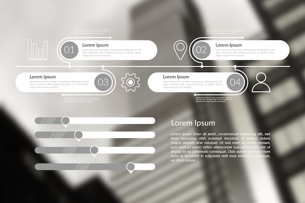 Vecteur gratuit infographie de l'entreprise avec photo