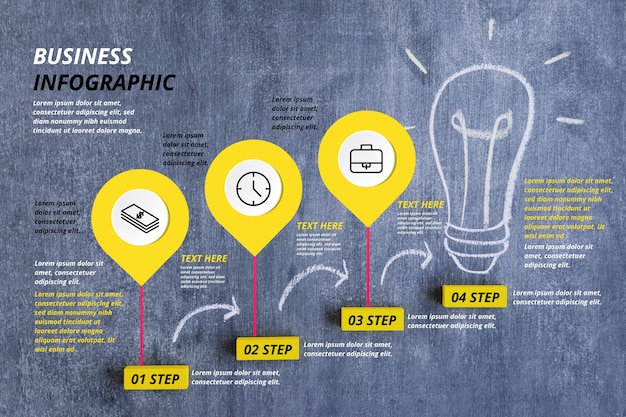 Vecteur gratuit infographie d'entreprise avec photo