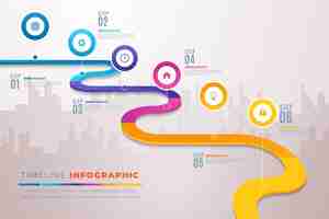 Vecteur gratuit infographie de la feuille de route du dégradé