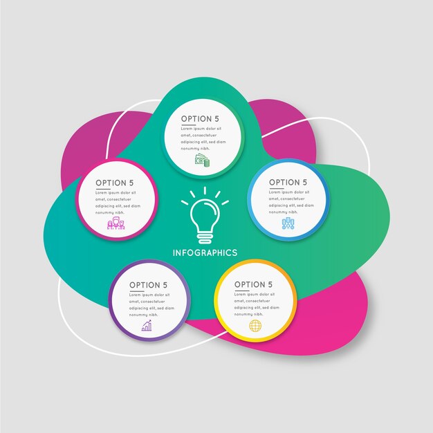 Infographie de forme abstraite dégradé