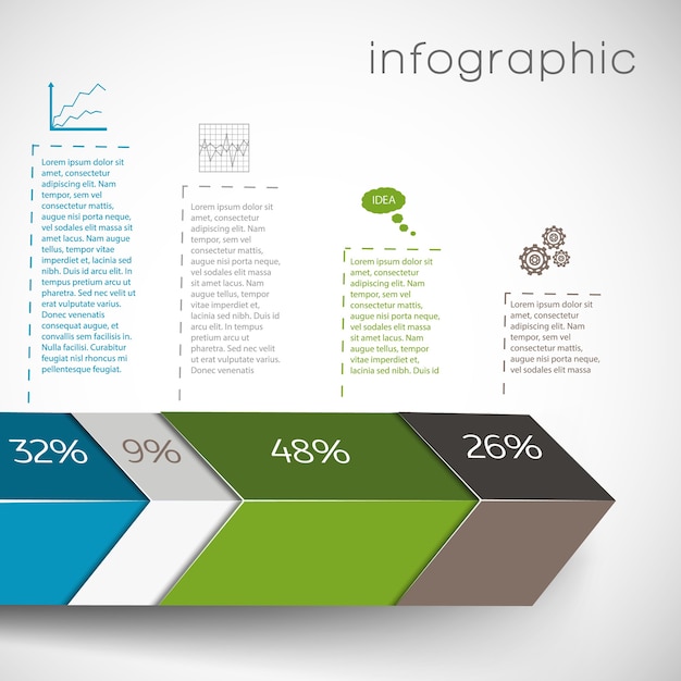 Infographie Avec Des Formes Géométriques Et Des Données En Pourcentages Graphiques Et Réglage Sur Fond Blanc