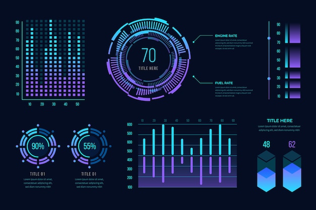 Vecteur gratuit infographie futuriste dégradé