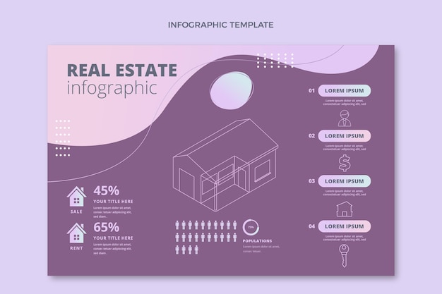 Vecteur gratuit infographie immobilière de style dégradé