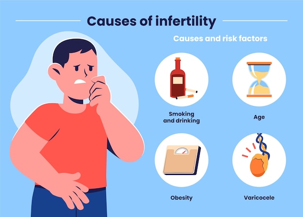 Infographie De L'infertilité Design Plat Dessiné à La Main