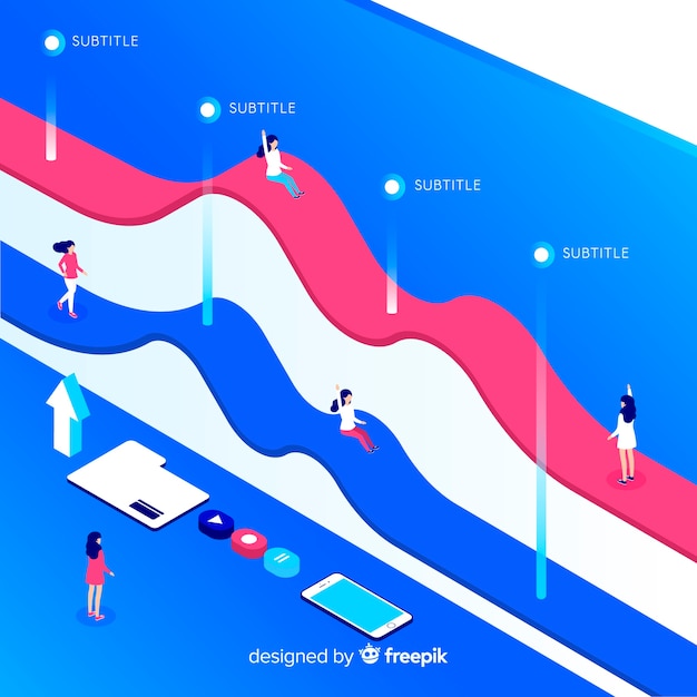 Infographie Isométrique Avec Des Graphiques Et Des Personnes