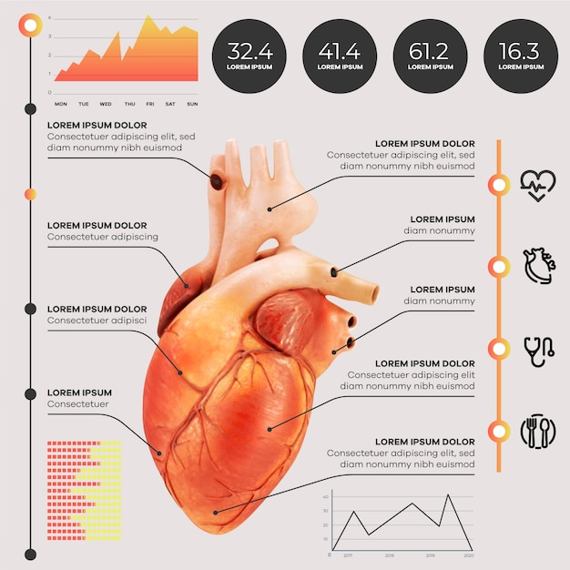 Vecteur gratuit infographie médicale avec photo