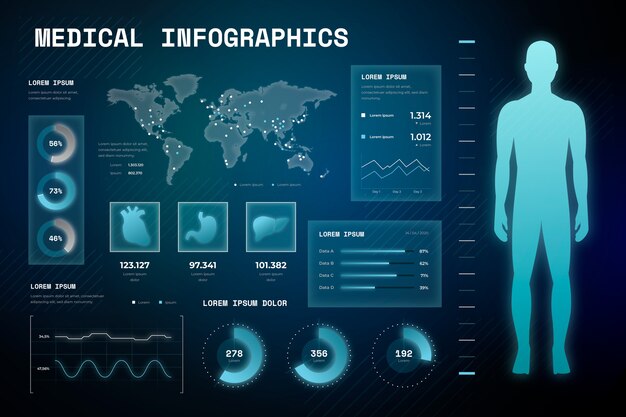 Infographie médicale de style technologique