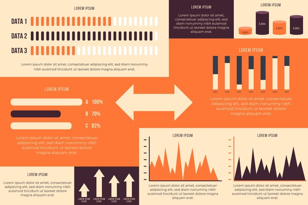 Vecteur gratuit infographie moderne avec des couleurs rétro