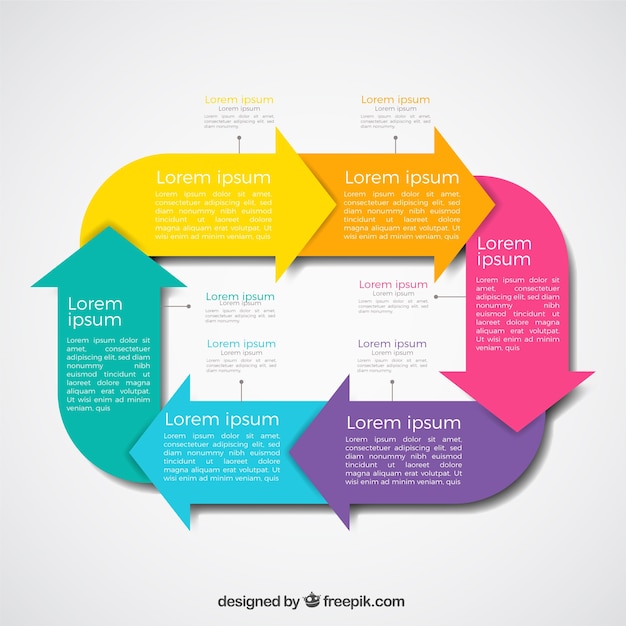 Infographie Moderne Avec Des Flèches Colorées