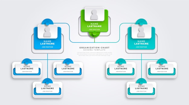 Vecteur gratuit infographie de l'organigramme de style papier