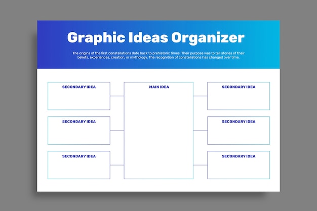 Infographie d'organisateur d'idées graphiques professionnelles dégradées