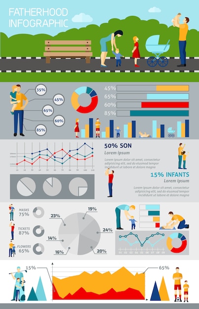 Infographie De La Paternité Avec Photo De Famille Heureuse