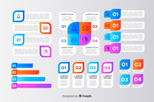 Infographie Phases Set De Modèle D'éléments