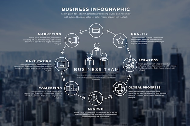 Vecteur gratuit infographie professionnelle avec image