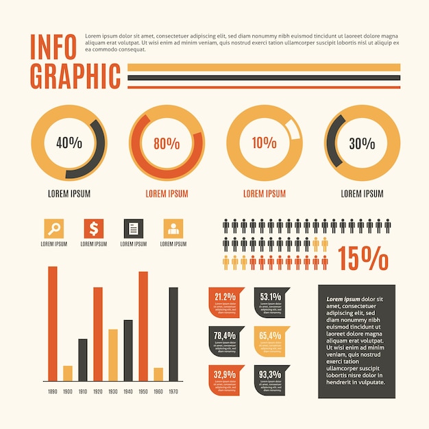 Infographie Rétro Plat