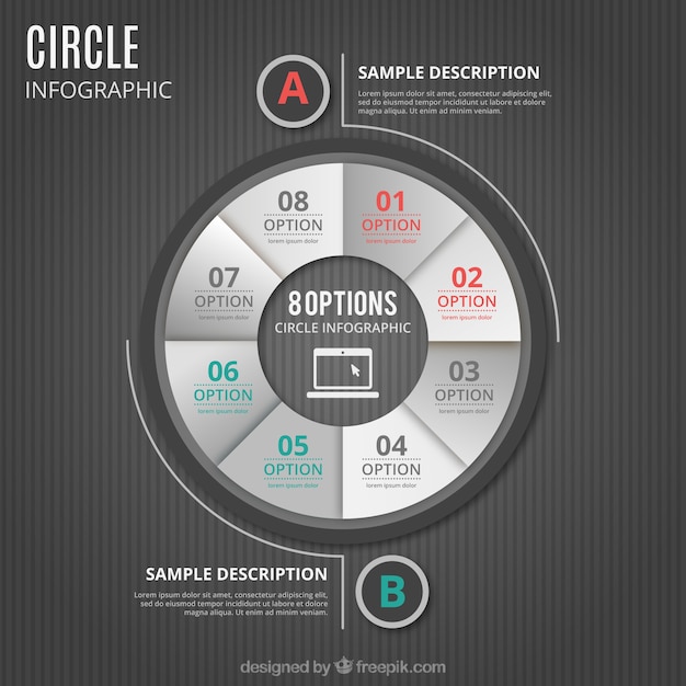 Vecteur gratuit infographie rond gris