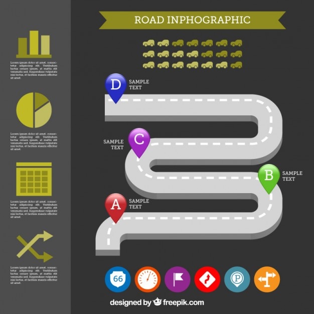 Vecteur gratuit infographie routier