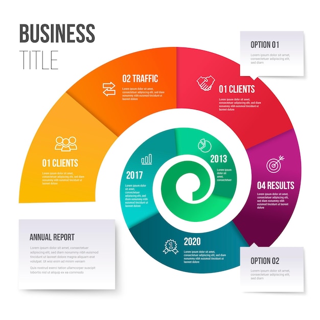 Vecteur gratuit infographie en spirale