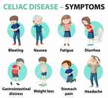Vecteur gratuit infographie sur les symptômes de la maladie cœliaque