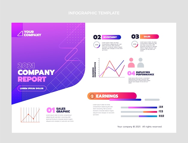 Vecteur gratuit infographie de la technologie abstraite de dégradé