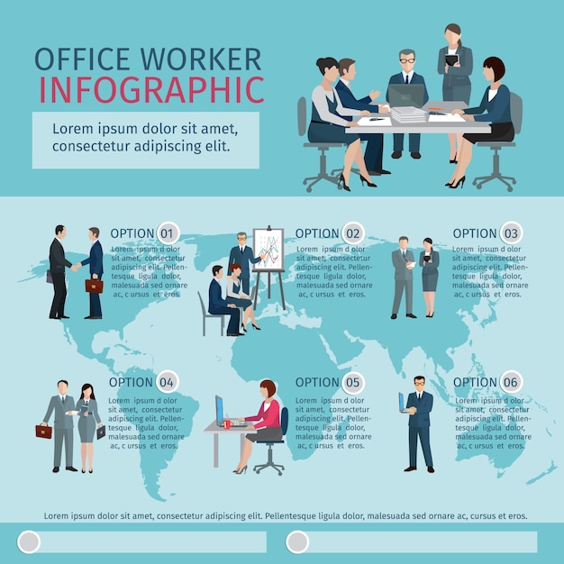 Infographie De Travailleur De Bureau