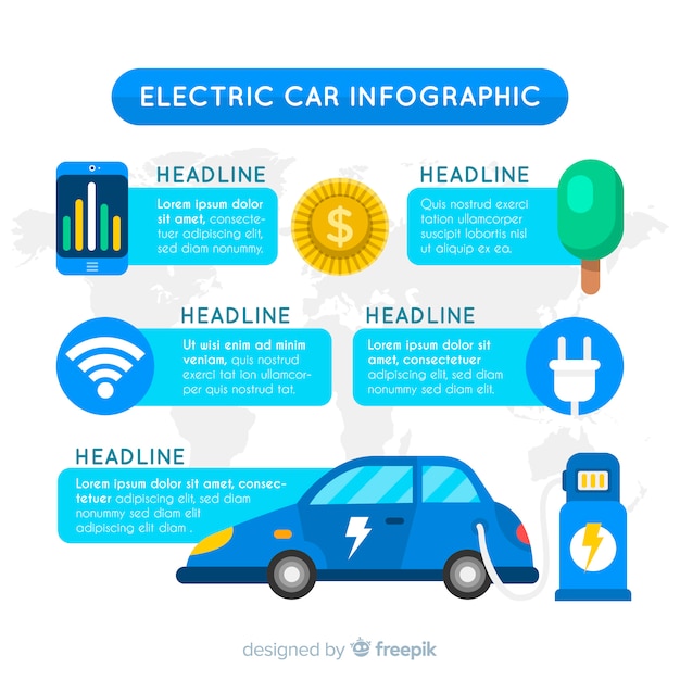 Infographie De Voiture électrique