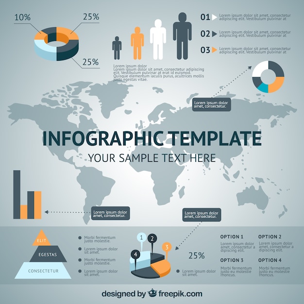 Vecteur gratuit infographie worldwide