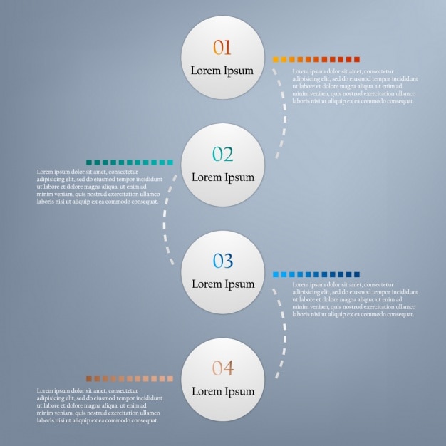 Infographies Avec Des Options Circulaires Sur Un Fond Gris