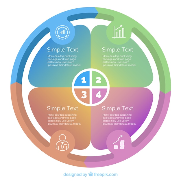 Vecteur gratuit infographique circulaire, les options colorées