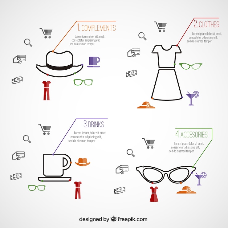 Vecteur gratuit infographique de mode