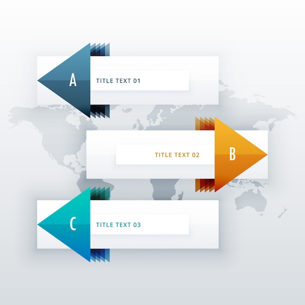 Infographique Moderne Pour 3 Options Avec La Flèche Peut être Utilisé Dans La Présentation Ou Workflow Métier Mise En Page