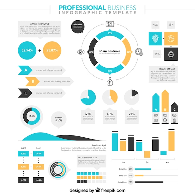 Vecteur gratuit infographique professionnelle d'affaires