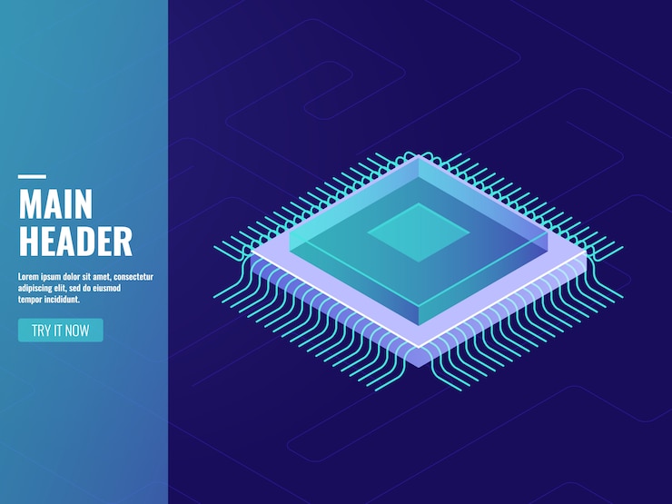Vecteur gratuit informatique, processeur, cpu, informatique, salle des serveurs