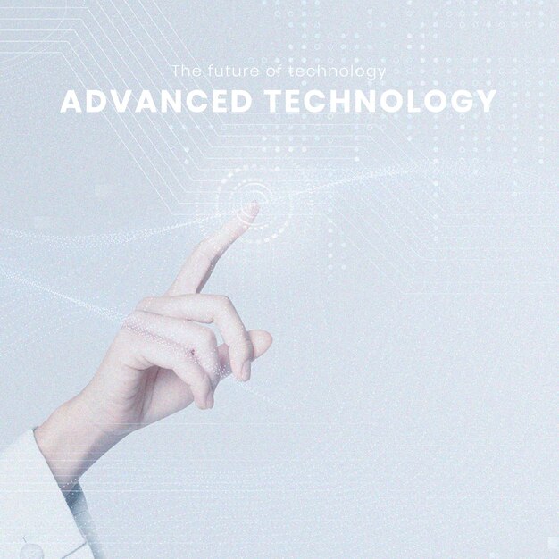 Innovation futuriste de modèle modifiable de technologie avancée pour la publication sur les réseaux sociaux