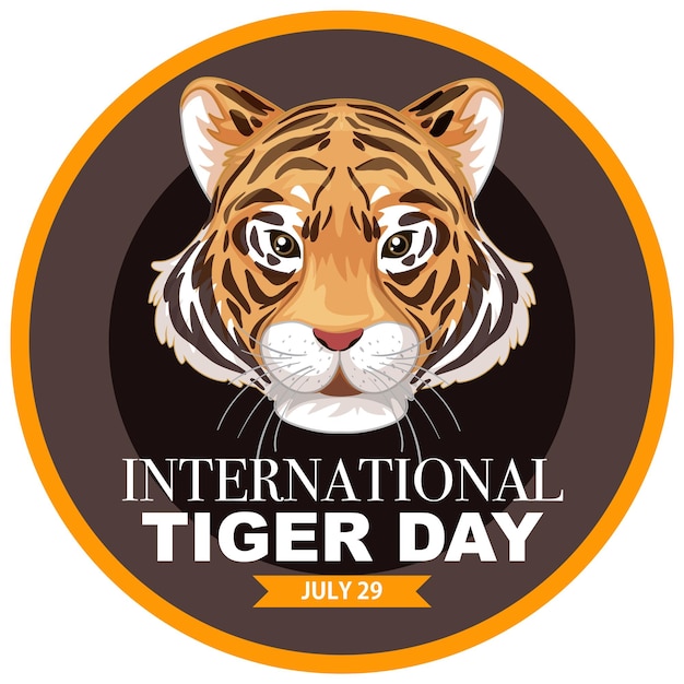 Vecteur gratuit insigne de la campagne pour la journée internationale du tigre